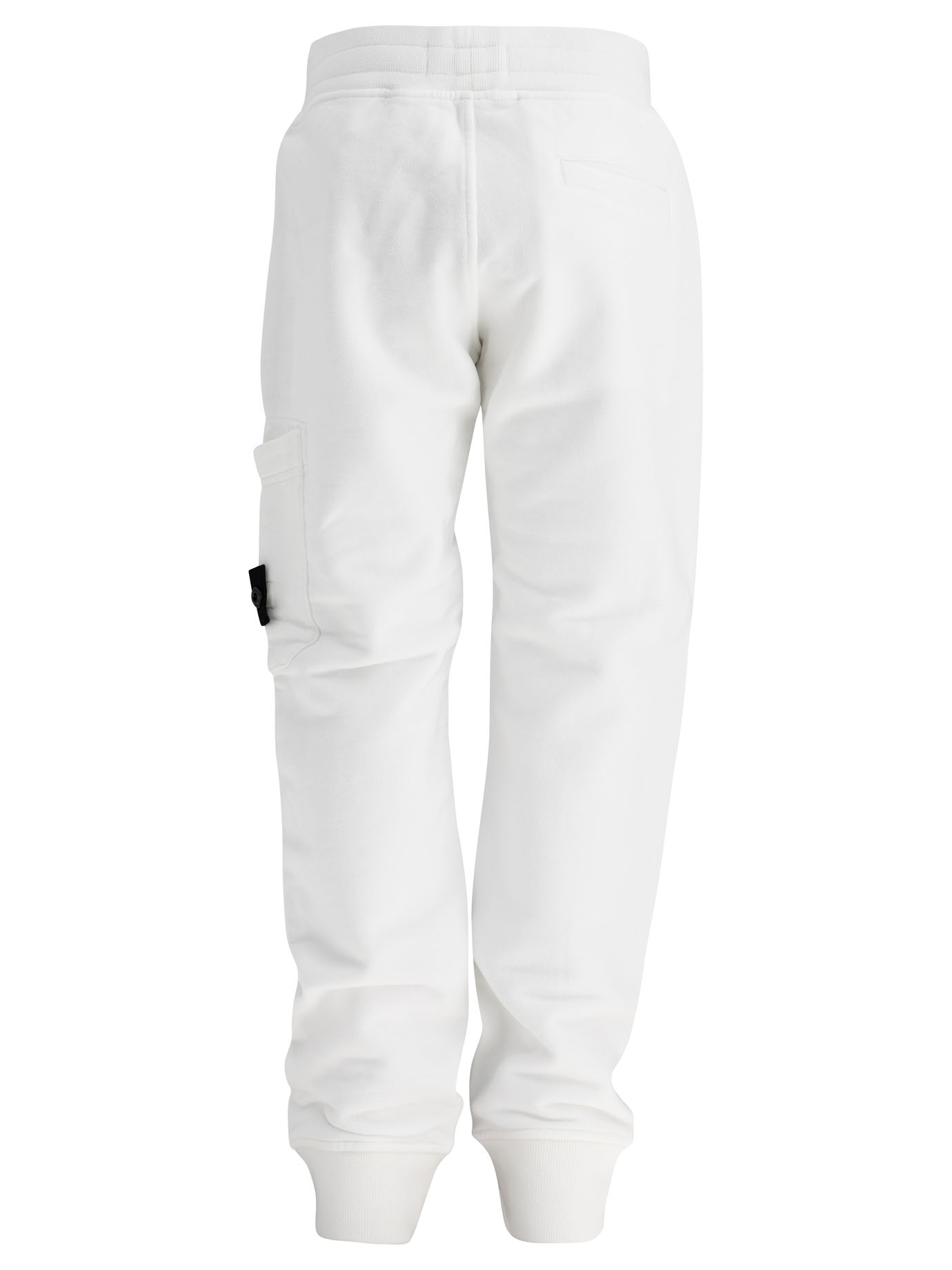 STONE ISLAND JUNIOR White Compass joggers